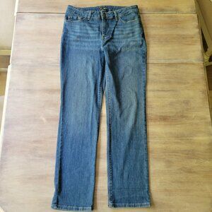 LEE Medium Wash Secretly Shapes Straight Leg Mid-Rise Jeans Women's Size 12